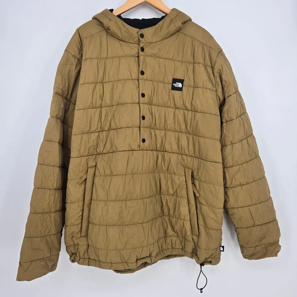 The North Face Mens XXL Fallback Insulated Puffer Hoodie Ski Jacket Brown Winter